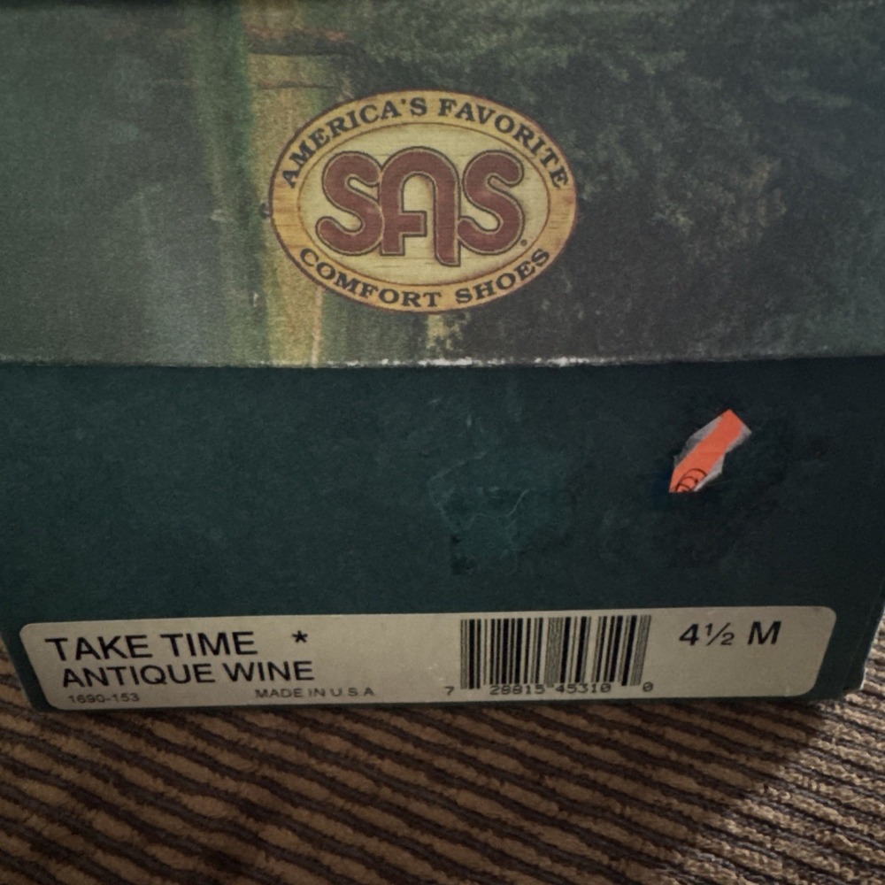 SAS Take Time Women's Lace Up Loafers Antique Wine Sz 4 1/2 M New In Box - Picture 2 of 5
